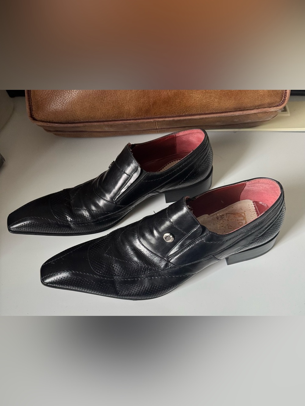 Jo Ghost Black Leather Slip-On Men's Derby Shoes